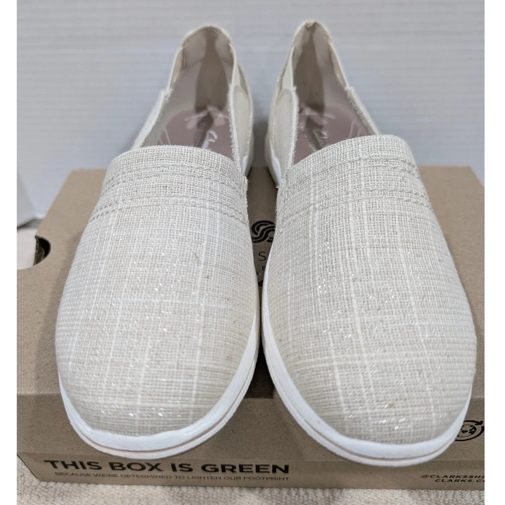 Clarks Cloudsteppers Breeze Step Loafers‎ Natural Interest Shimmer 8.5 M NIB